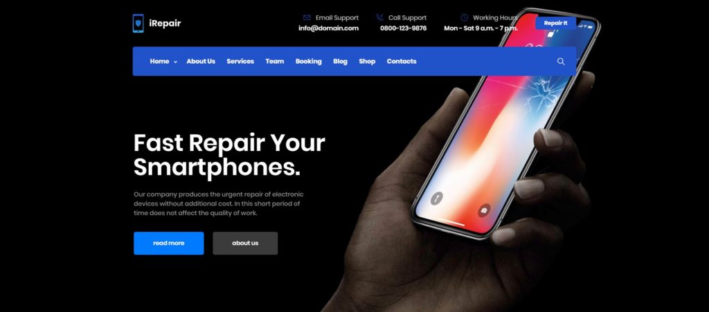 iRepair Handy Reparatur Wuerzburg Web Design